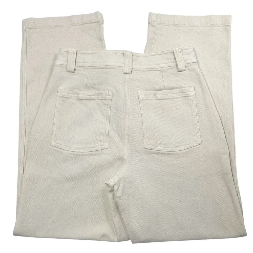 Sunday Best Aritzia Wide Leg Denim Jean‎ High Rise Cream Yellow Pants Size 4